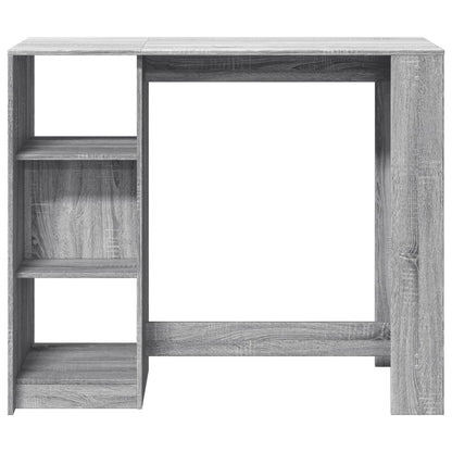 Bartisch mit Regal Grau Sonoma 124x46x103,5 cm Holzwerkstoff