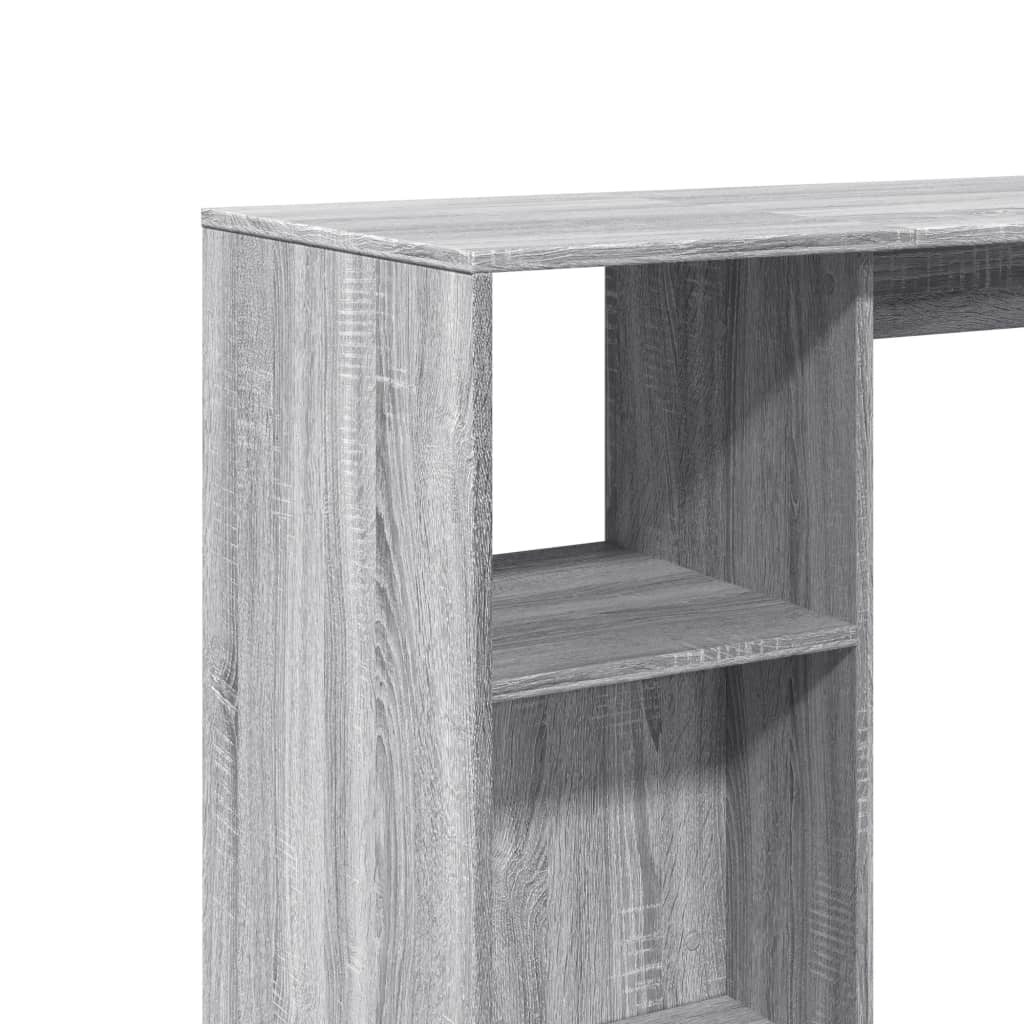 Bartisch mit Regal Grau Sonoma 124x46x103,5 cm Holzwerkstoff