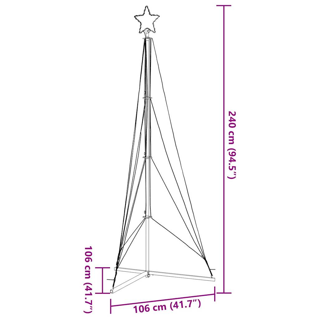 Weihnachtsbaum-Beleuchtung 483 LEDs Kaltweiß 240 cm