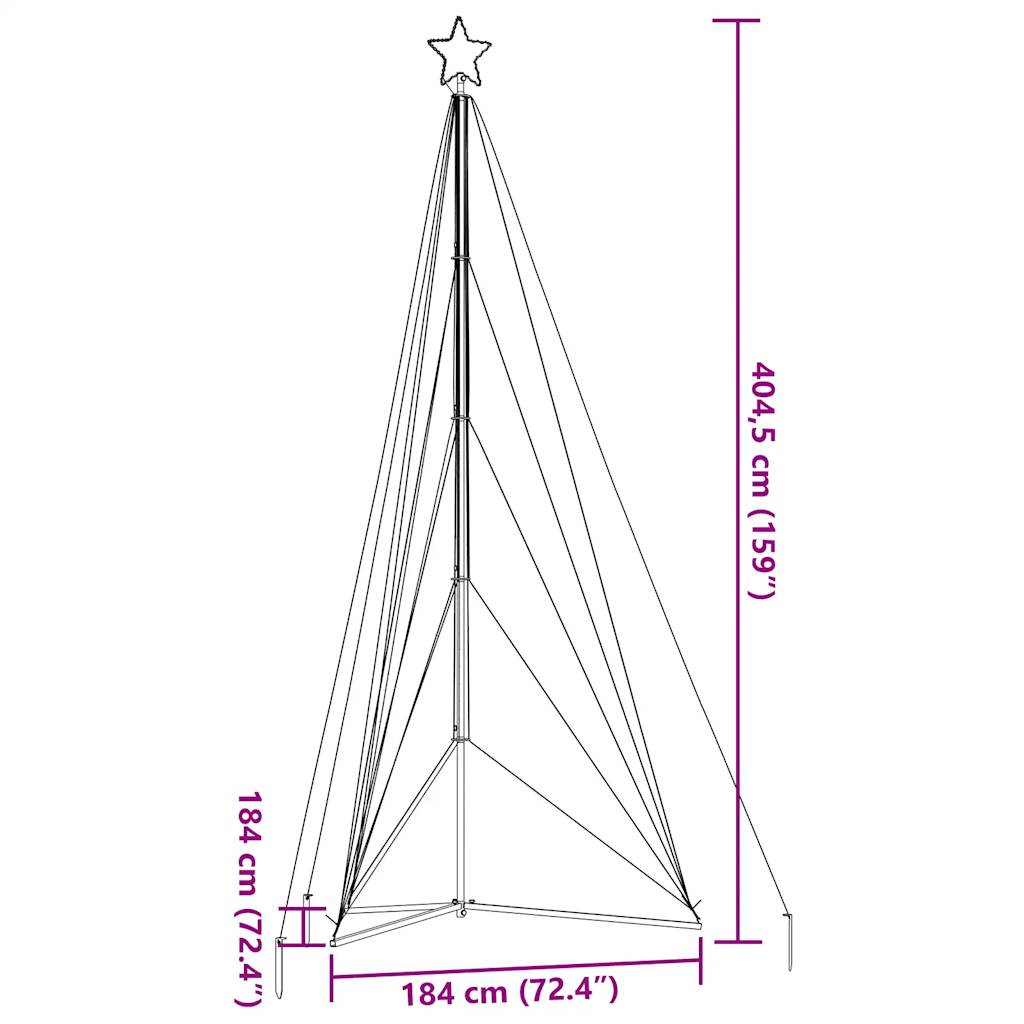 Weihnachtsbaum-Beleuchtung 615 LEDs Warmweiß 404,5 cm