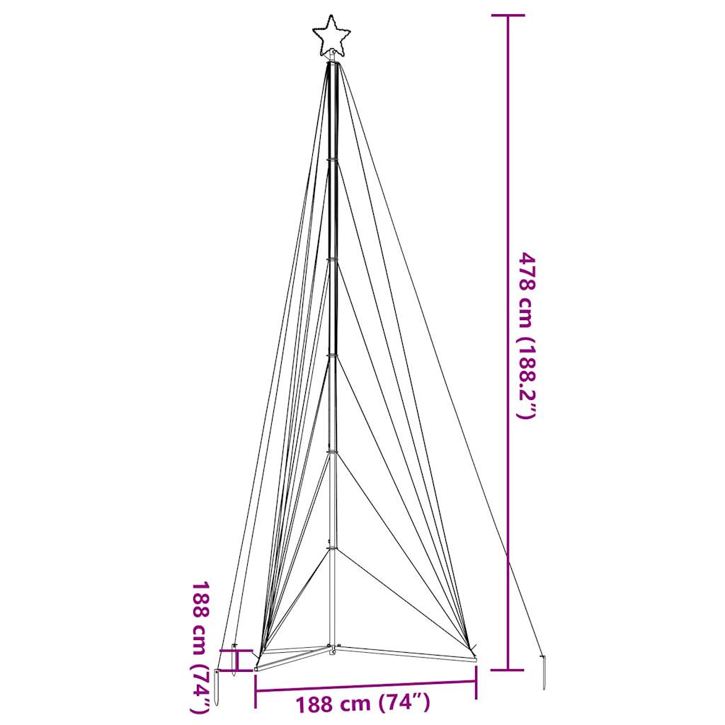 Weihnachtsbaum-Beleuchtung 861 LEDs Warmweiß 478 cm