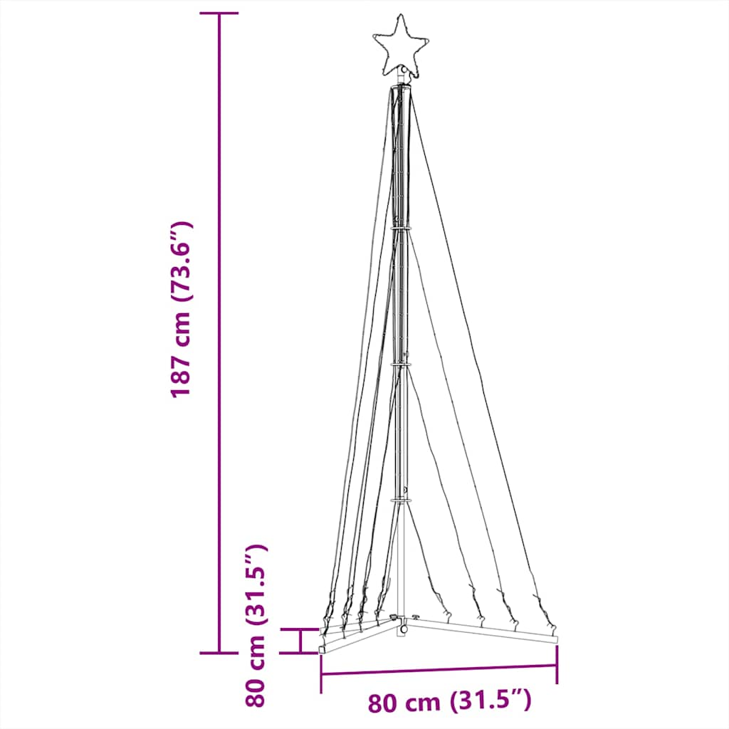 Weihnachtsbaum-Beleuchtung 339 LEDs Warmweiß 187 cm