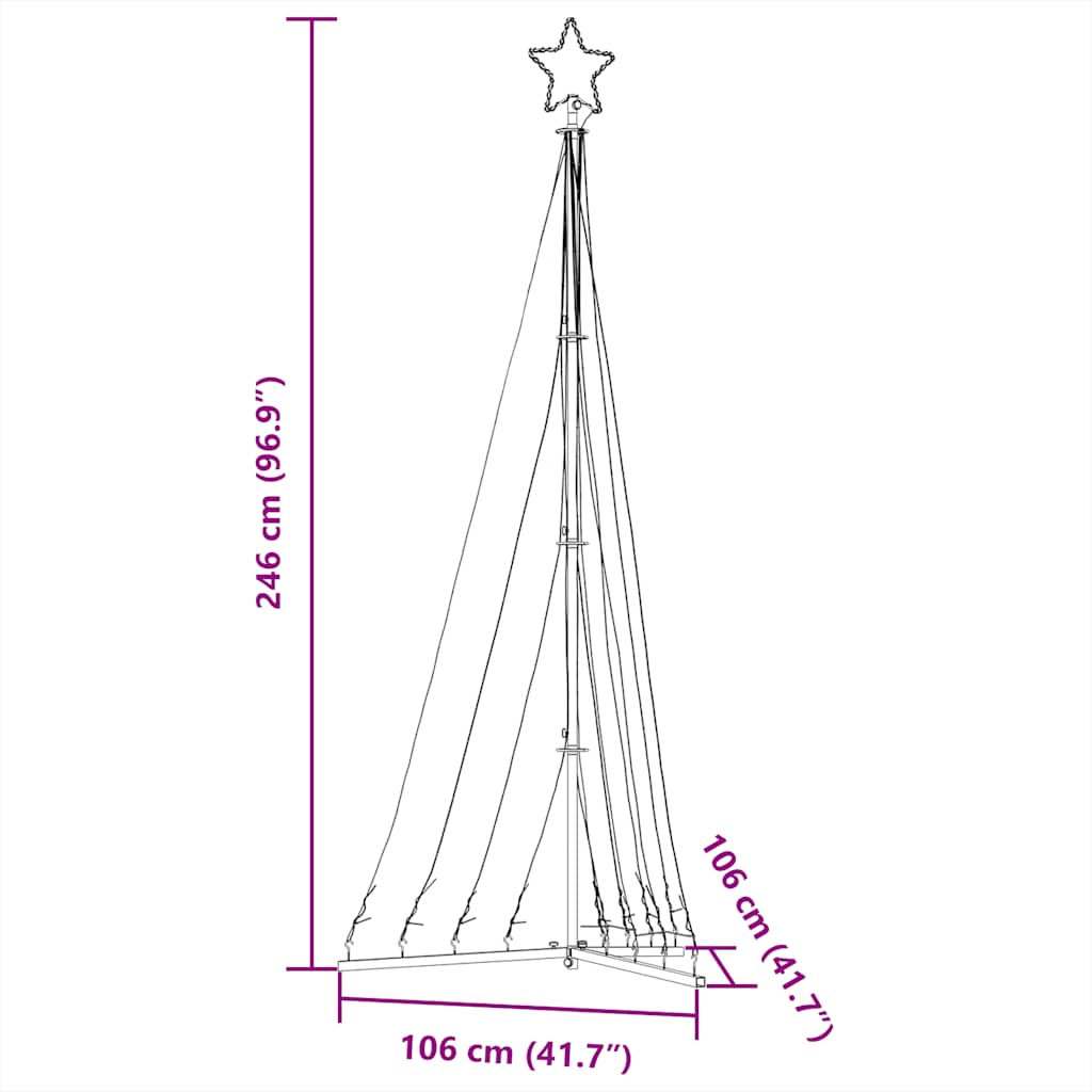 Weihnachtsbaum-Beleuchtung 447 LEDs Warmweiß 249 cm