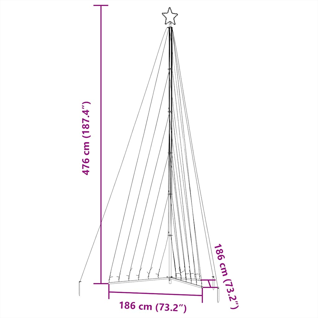 Weihnachtsbaum-Beleuchtung 789 LEDs Warmweiß 476 cm