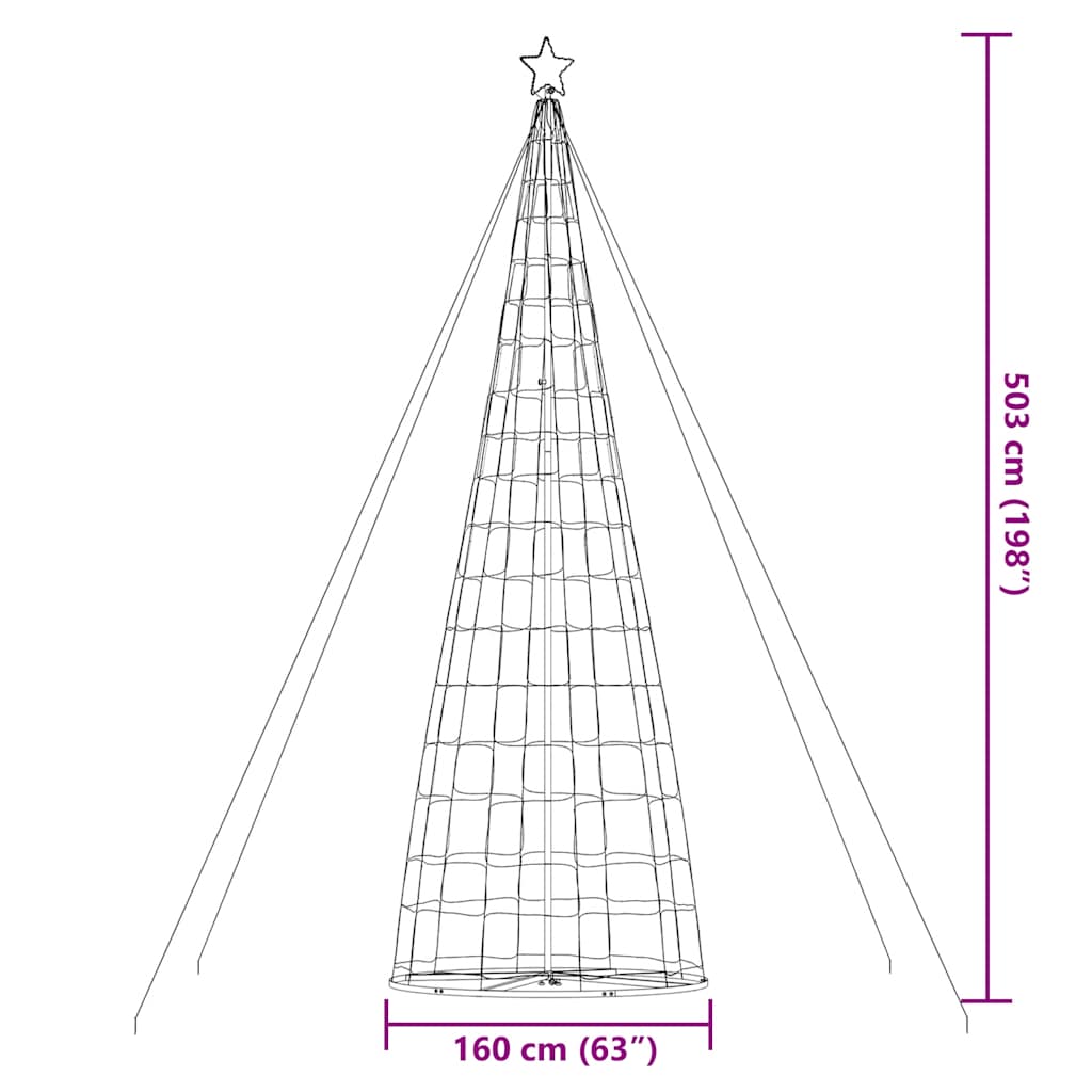 Weihnachtsbaum Kegelform 1534 LEDs Mehrfarbig 503 cm