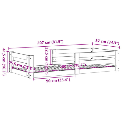 Massivholzbett ohne Matratze Weiß 80x200 cm Kiefernholz