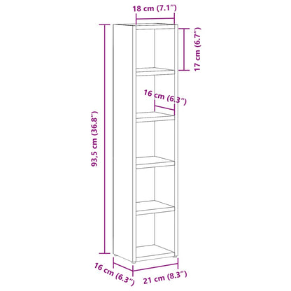 CD-Regale 2 Stk. Altholz-Optik 21x16x93,5 cm Holzwerkstoff