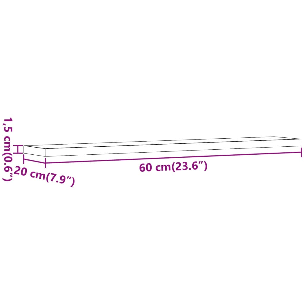 Wandregale 4 Stk. Altholz-Optik 60x20x1,5 cm Holzwerkstoff