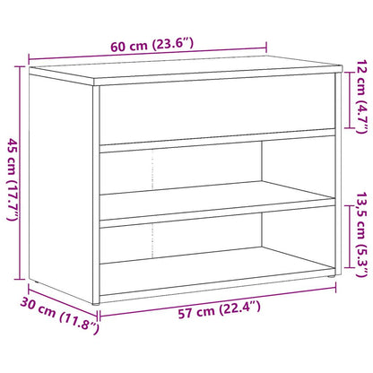 Schuhbank Altholz-Optik 60x30x45 cm Holzwerkstoff