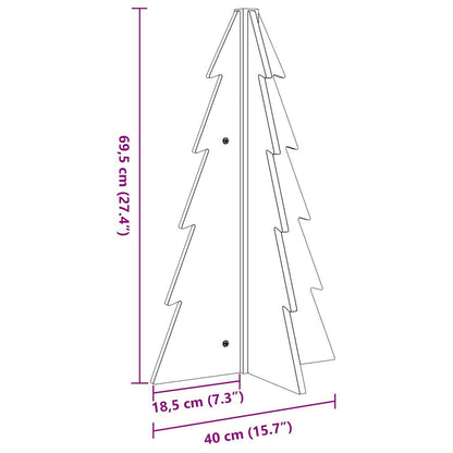 Weihnachtsbaum Holz zum Schmücken 69,5 cm Massivholz Kiefer