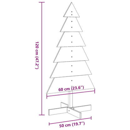 Weihnachtsbaum zum Schmücken Weiß 120 cm Massivholz Kiefer