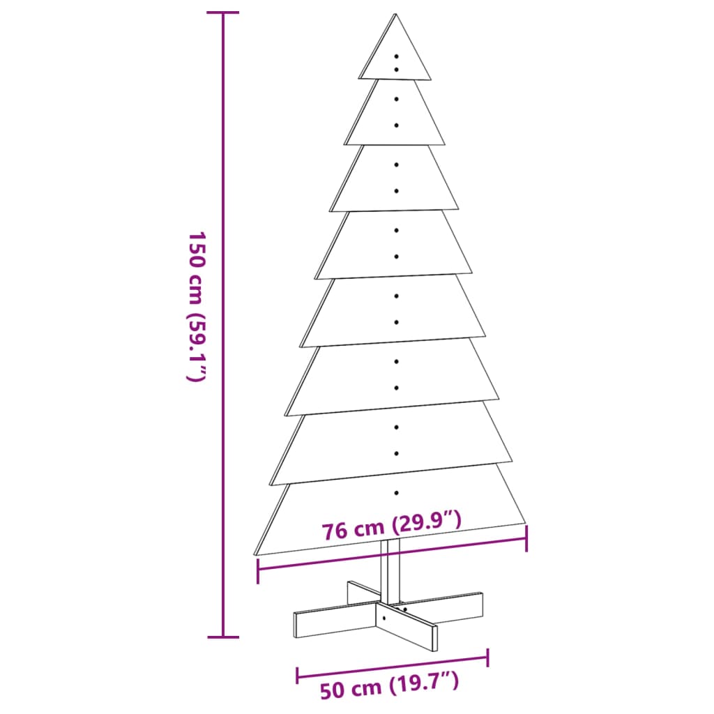 Weihnachtsbaum Holz zum Schmücken 150 cm Massivholz Kiefer