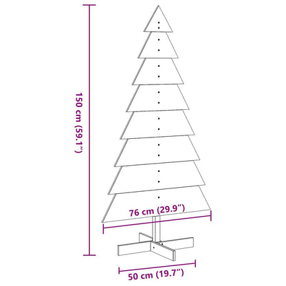 Weihnachtsbaum zum Schmücken Weiß 150 cm Massivholz Kiefer