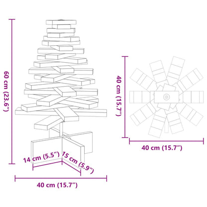 Weihnachtsbaum Holz zum Schmücken 60 cm Massivholz Kiefer