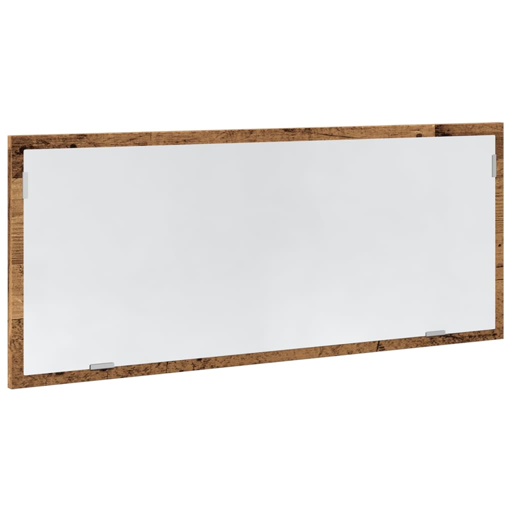 LED-Badspiegel Altholz-Optik 100x8,5x37 cm Holzwerkstoff