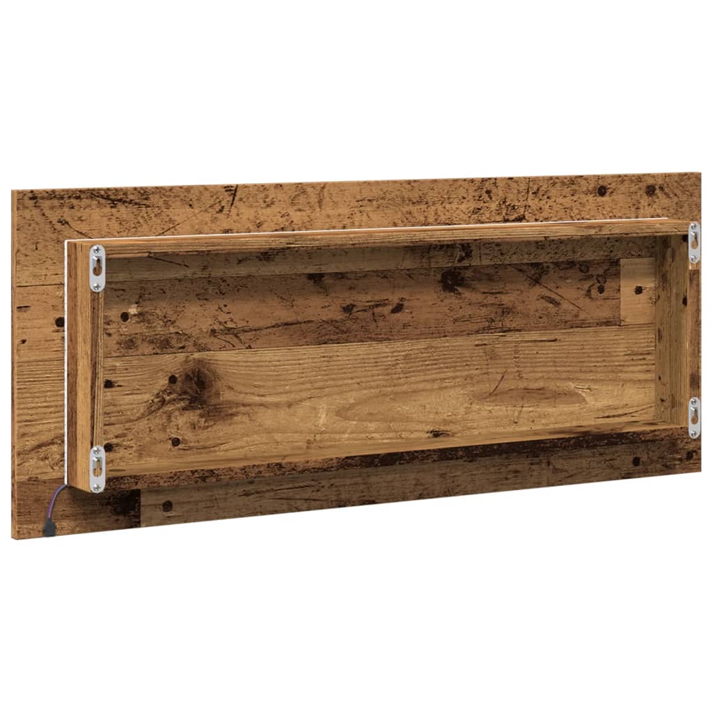 LED-Badspiegel Altholz-Optik 100x8,5x37 cm Holzwerkstoff