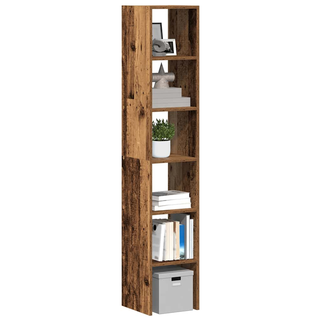 Bücherregale 2 Stk. Stapelbar Altholz-Optik 30x30x80 cm