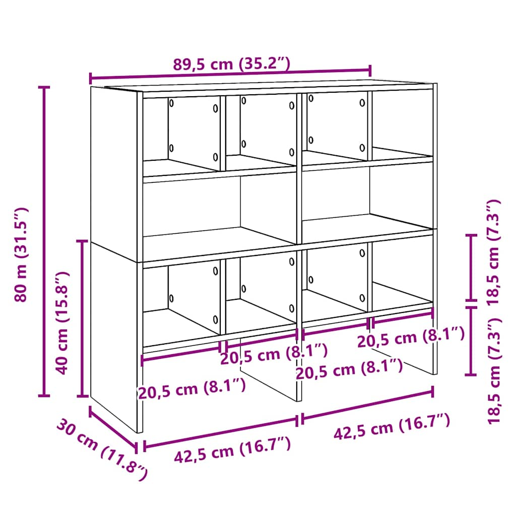 Schuhregale 2 Stk. Stapelbar Sonoma-Eiche 89,5x30x40 cm