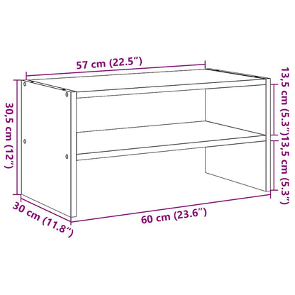 Schuhregal Stapelbar Betongrau 60x30x30,5 cm