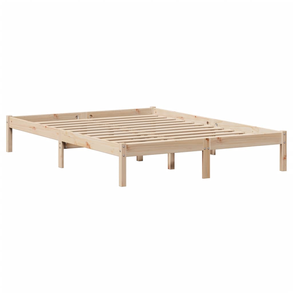 Massivholzbett mit Regal ohne Matratze 135x190 cm Kiefernholz