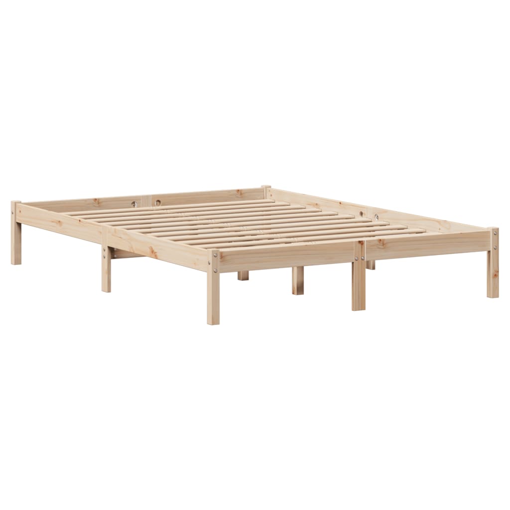 Massivholzbett mit Regal ohne Matratze 135x190 cm Kiefernholz