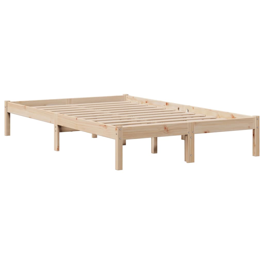 Massivholzbett mit Regal ohne Matratze 135x190 cm Kiefernholz