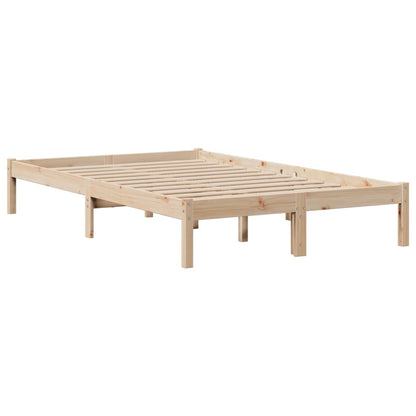 Massivholzbett mit Regal ohne Matratze 135x190 cm Kiefernholz