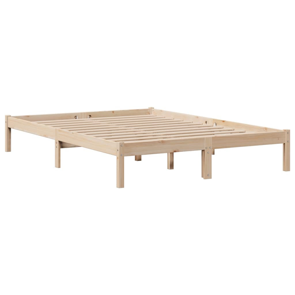 Massivholzbett mit Regal ohne Matratze 140x190 cm Kiefernholz