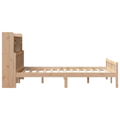 Massivholzbett mit Regal ohne Matratze 135x190 cm Kiefernholz