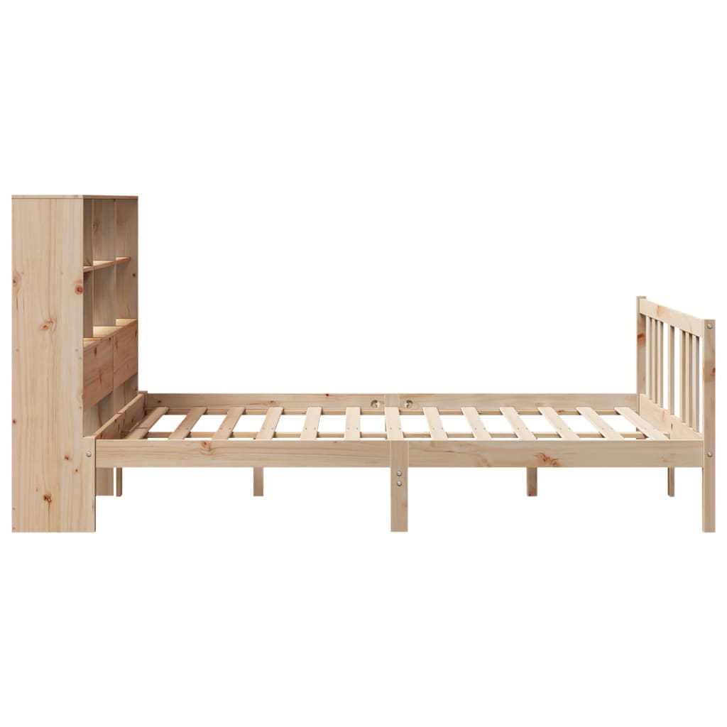 Massivholzbett mit Regal ohne Matratze 140x190 cm Kiefernholz