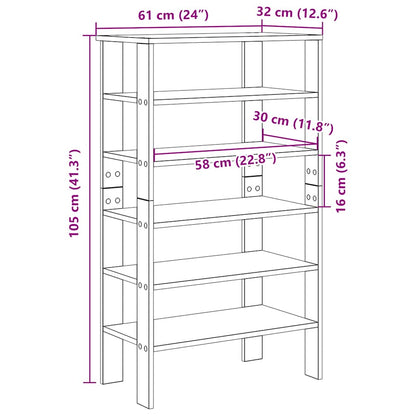 Schuhregal Weiß 61x32x105 cm Holzwerkstoff